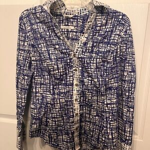 Calvin Klein Navy and White Button Down Shirt